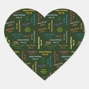 Adesivo Coração Fevereiro, 20 Aniversário