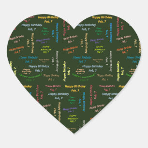 Adesivo Coração Fevereiro, 7 Aniversário