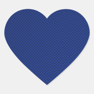 Adesivo Coração Fibra azul do carbono do acento como o fundo do