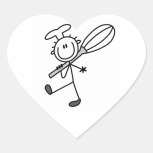 Adesivo Coração Figura de Palito Chef com Batedeira
