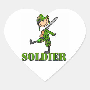 Adesivo Coração Figura de Soldado Simples