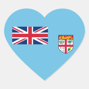 Adesivo Coração Fiji - bandeira nacional do Fijian