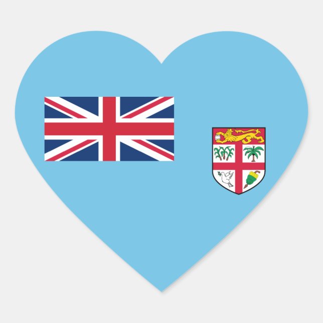 Adesivo Coração Fiji - Bandeira Nacional Fijiana (Frente)