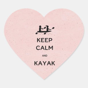 Adesivo Coração Fique calmo e Kayak comigo
