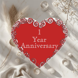 Adesivo Coração First Year Anniversary Milestone Romantic Modern