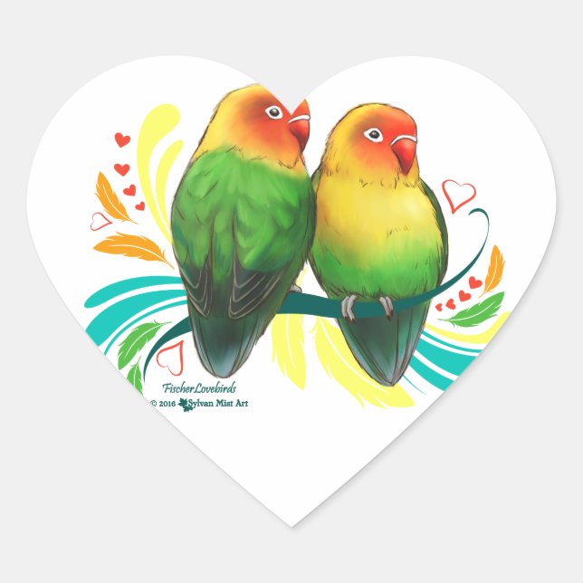 Adesivo Coração Fischer Lovebird (Frente)