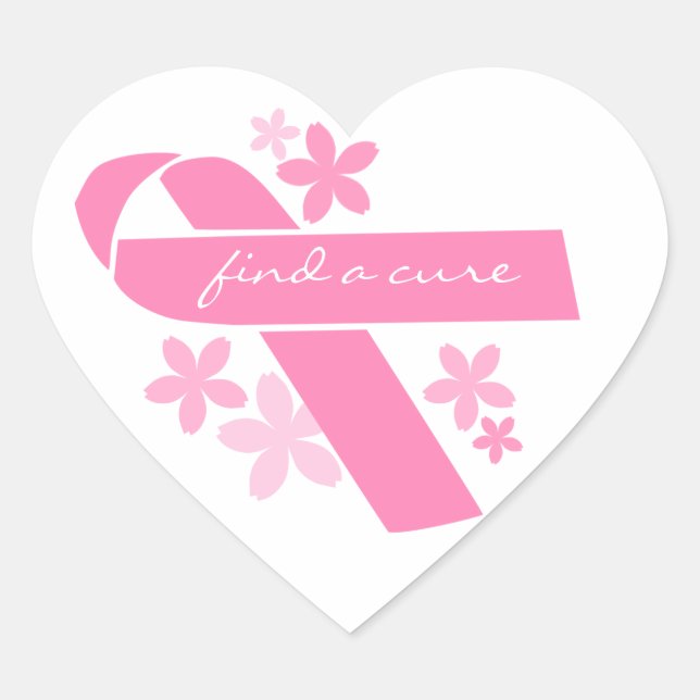 Adesivo Coração Fita Rosa (Frente)