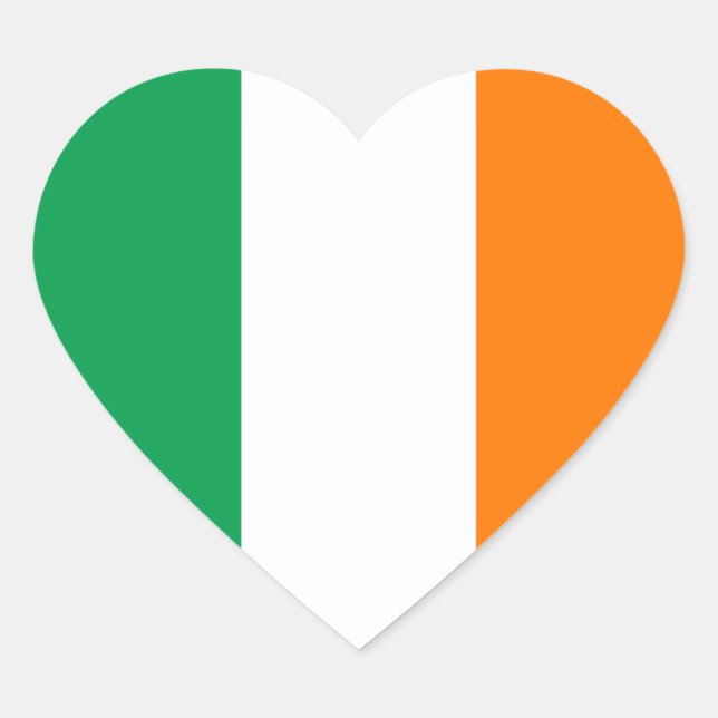 Adesivo Coração Flag of Ireland Heart Sticker (Frente)