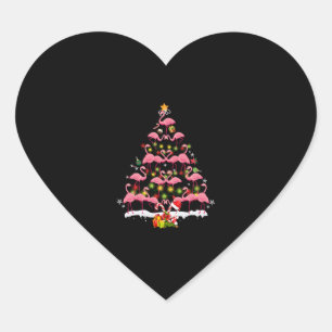 Adesivo Coração Flamingo cor-de-rosa Árvore de Natal Luzes de Nata