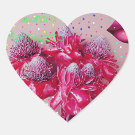 Adesivo Coração Flor Sticker para todo o lado!