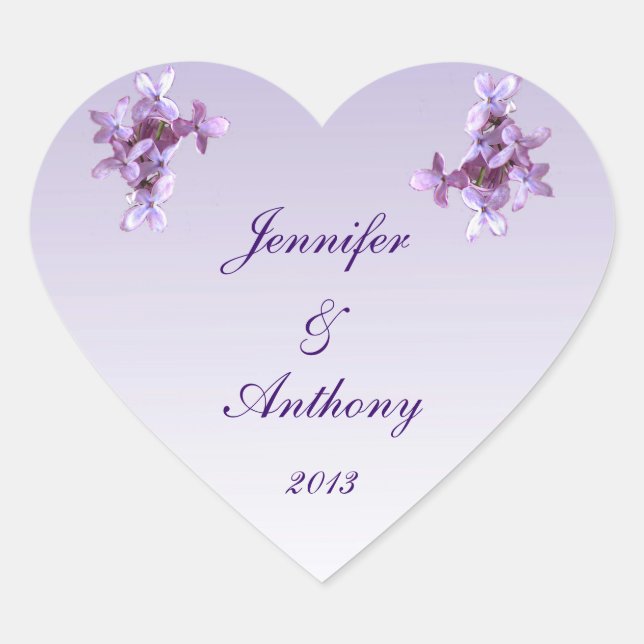 Adesivo Coração Floral Flilac Flowers Stickers (Frente)