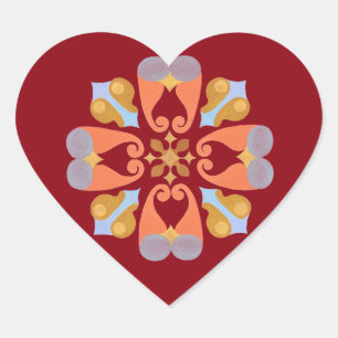 Adesivo Coração Floral Heart Sticker