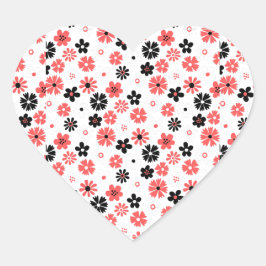 Adesivo Coração Floral Moderno Monograma