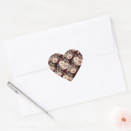 Adesivo Coração Floral vermelho brilhante