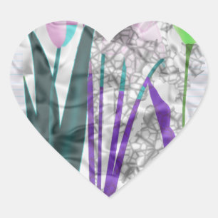 Adesivo Coração Flores