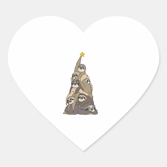 Adesivo Coração Flores de Árvore de Natal (Frente)