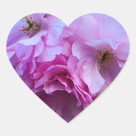 Adesivo Coração Flores De Flor De Cereja Rosa