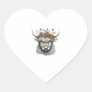 Adesivo Coração Flores De Vaca Frota-Vaca Frota-Vaca Anima-Fazenda