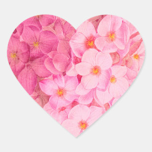 Adesivo Coração Flores do Coração, Flores do Hipertensão Rosa