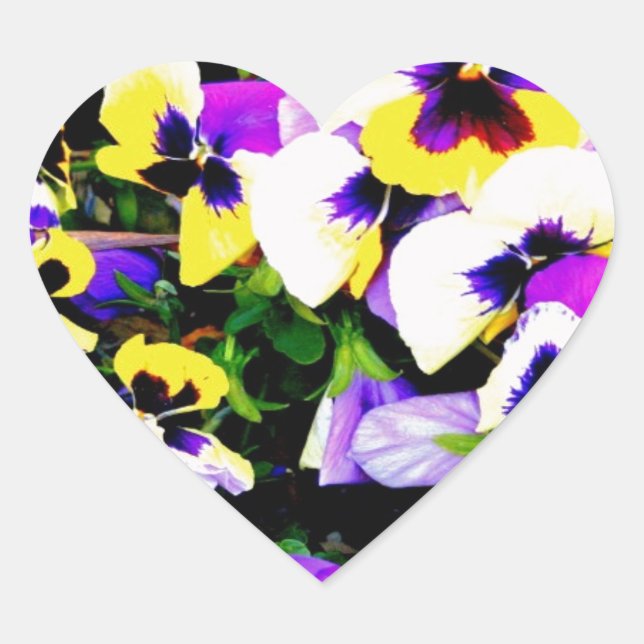 Adesivo Coração flores pansíveis (Frente)