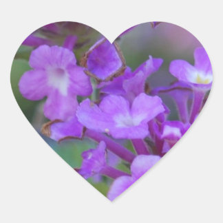 Adesivo Coração Flores Roxas