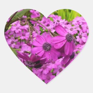 Adesivo Coração Flores Roxas de São Francisco