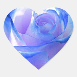 Adesivo Coração flores videiras pétala rosa flores flor azul amor