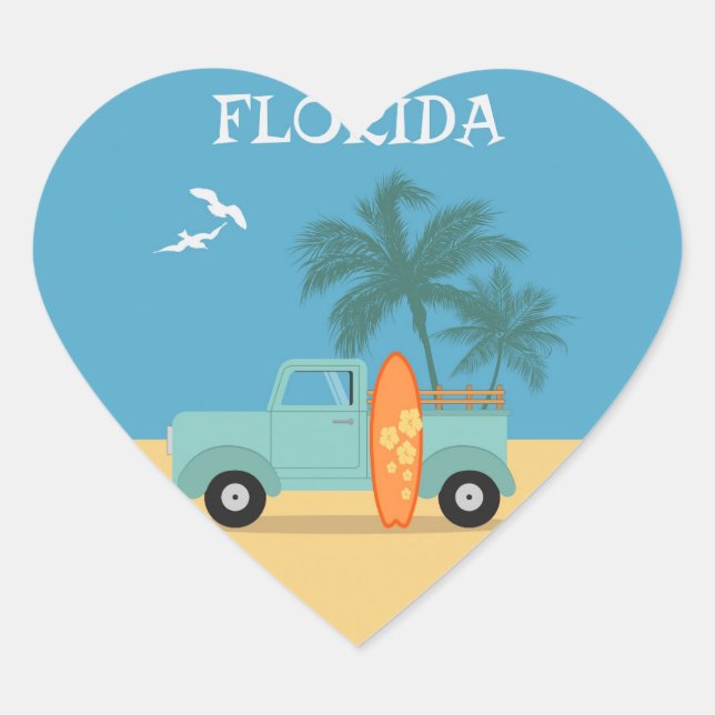 Adesivo Coração Flórida:Viagem Heart Sticker (Frente)