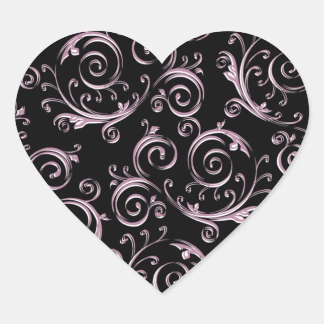 Adesivo Coração Flourish Swirl (Frente)