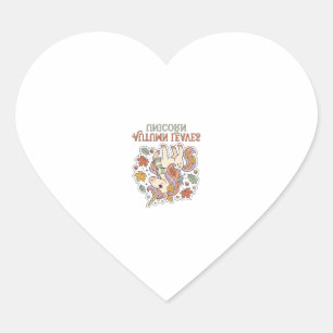 Adesivo Coração Folhas de Outono Unicórnio Design Gráfico Merch Un