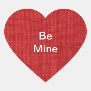 Adesivo Coração Foto de linho vermelha da textura