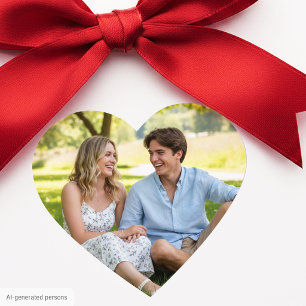 Adesivo Coração Foto Personalizada de Amor Coração Único Moderno