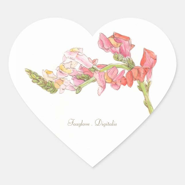 Adesivo Coração Foxglove Sticker (Frente)