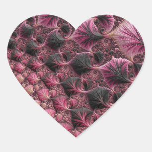 Adesivo Coração Fractal Rosa