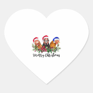 Adesivo Coração Frango Feliz de Natal