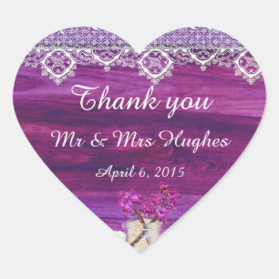 Adesivo Coração Frasco de pedreiro rústico com o obrigado do