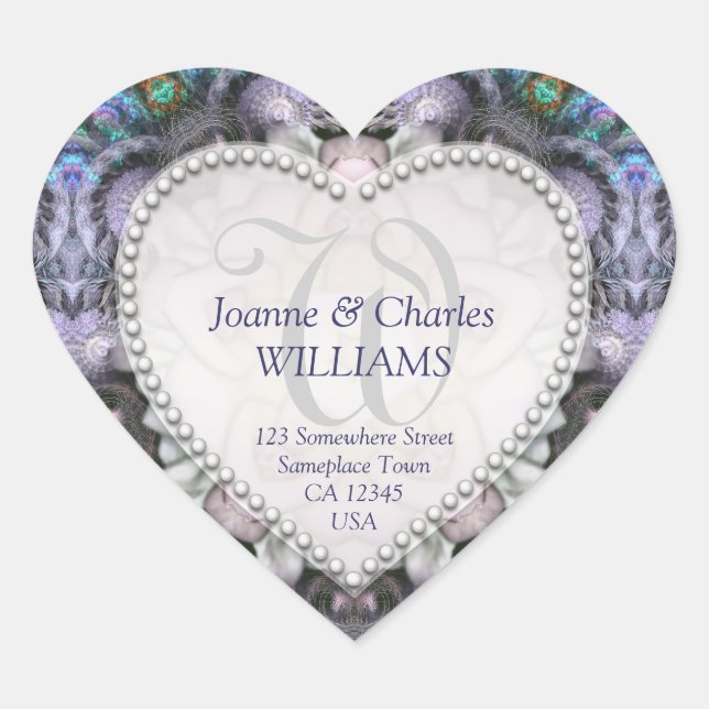 Adesivo Coração Fraturas Azuis Roxas Contos de Fada (Frente)