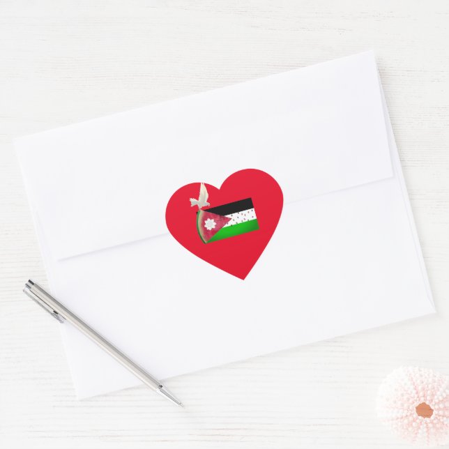 Adesivo Coração Free Palestine Heart (Envelope)