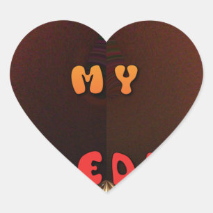 Adesivo Coração Fresco meu falso fogo queimando Hakuna Matata na v