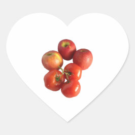 Adesivo Coração Fresh Apples and Tomatoes Stickers