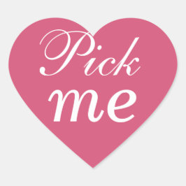 Adesivo Coração Fuchsia e White Pick Me Sticker