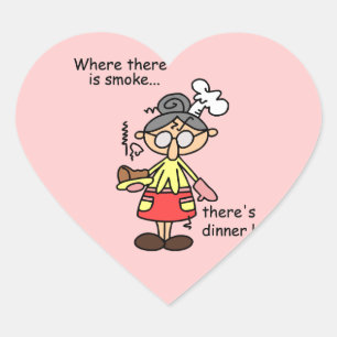 Adesivo Coração Fumo e t-shirt e presentes do comensal