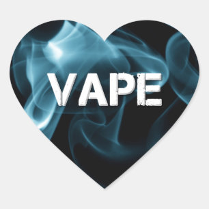 Adesivo Coração Fumo Vape de turquesa sobre