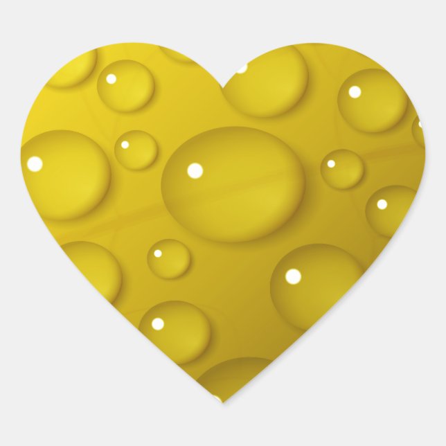 Adesivo Coração Fundo de Água Amarelo (Frente)