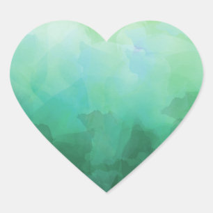 Adesivo Coração Fundo de Aquamarina Aquamarina Vibrante