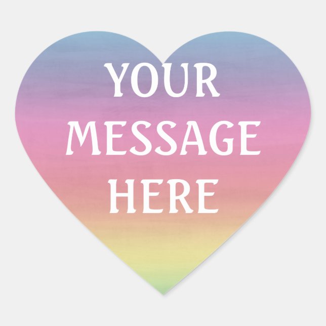 Adesivo Coração Fundo de aquarela - personalize o seu (Frente)
