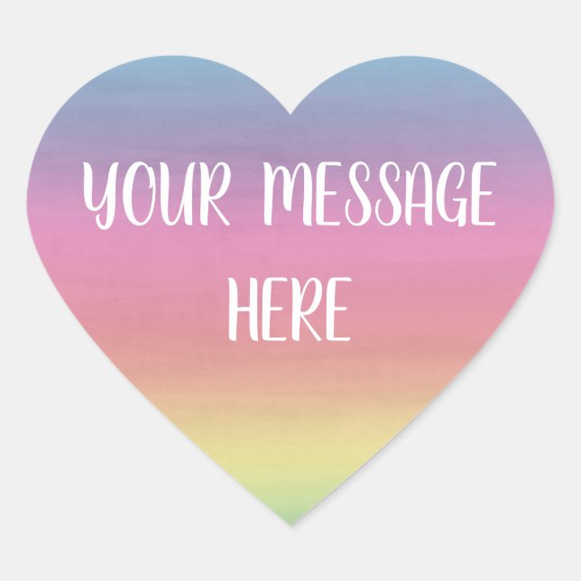 Adesivo Coração Fundo de aquarela - Personalize o seu próprio  (Frente)
