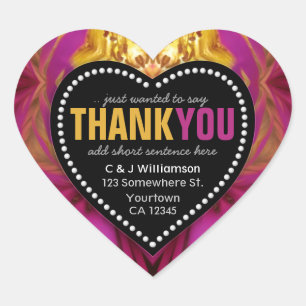 Adesivo Coração Funky Obrigado Abstrato Black+White Heart Sticker