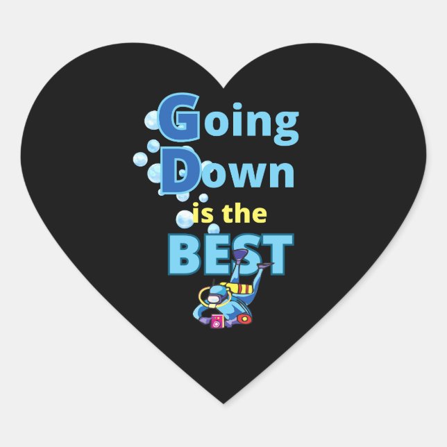 Adesivo Coração Funny Scuba Diving (Frente)