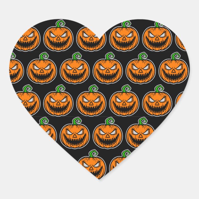 Adesivo Coração Funy Stickers & Labels halloween party  (Frente)